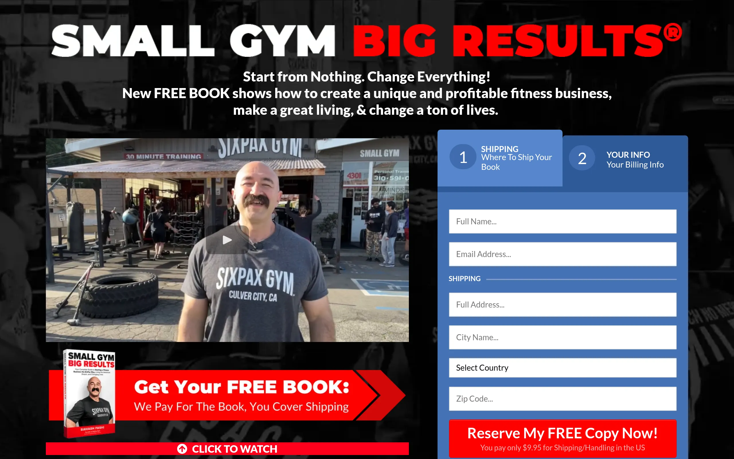 Small Gym Big Results - Fitness lead generation website screenshot